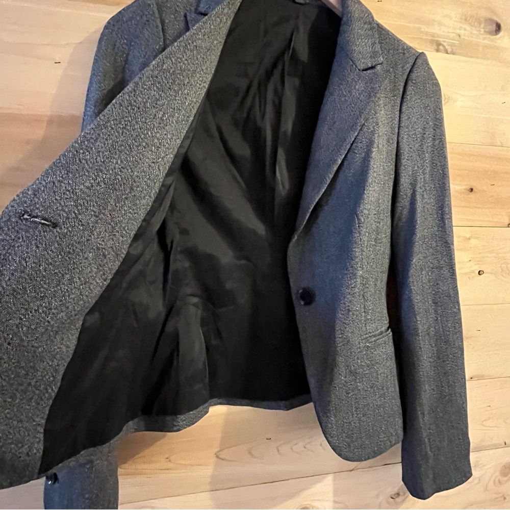 Express Charcoal Grey One Button Fitted Stretch B… - image 7